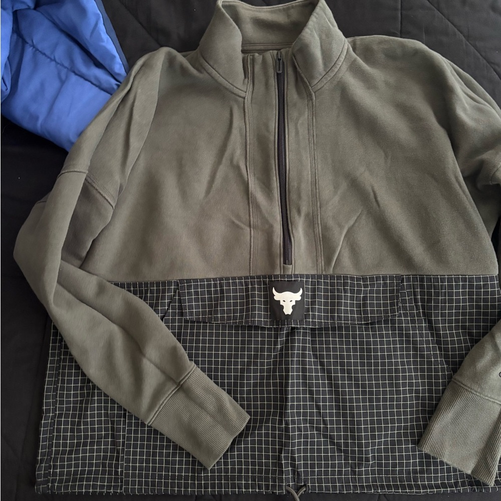 Olive and Black Half-Zip Pullover